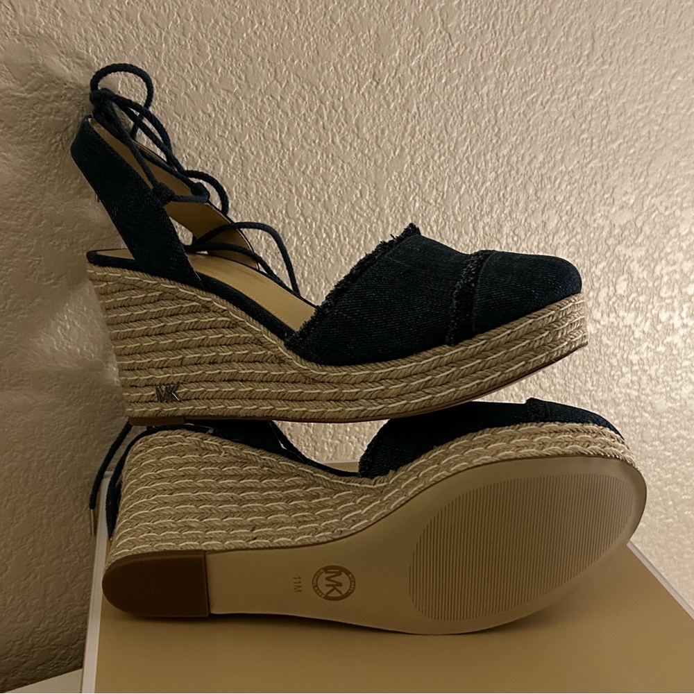 Micheal Kors Denim Espadrilles Size 11 New